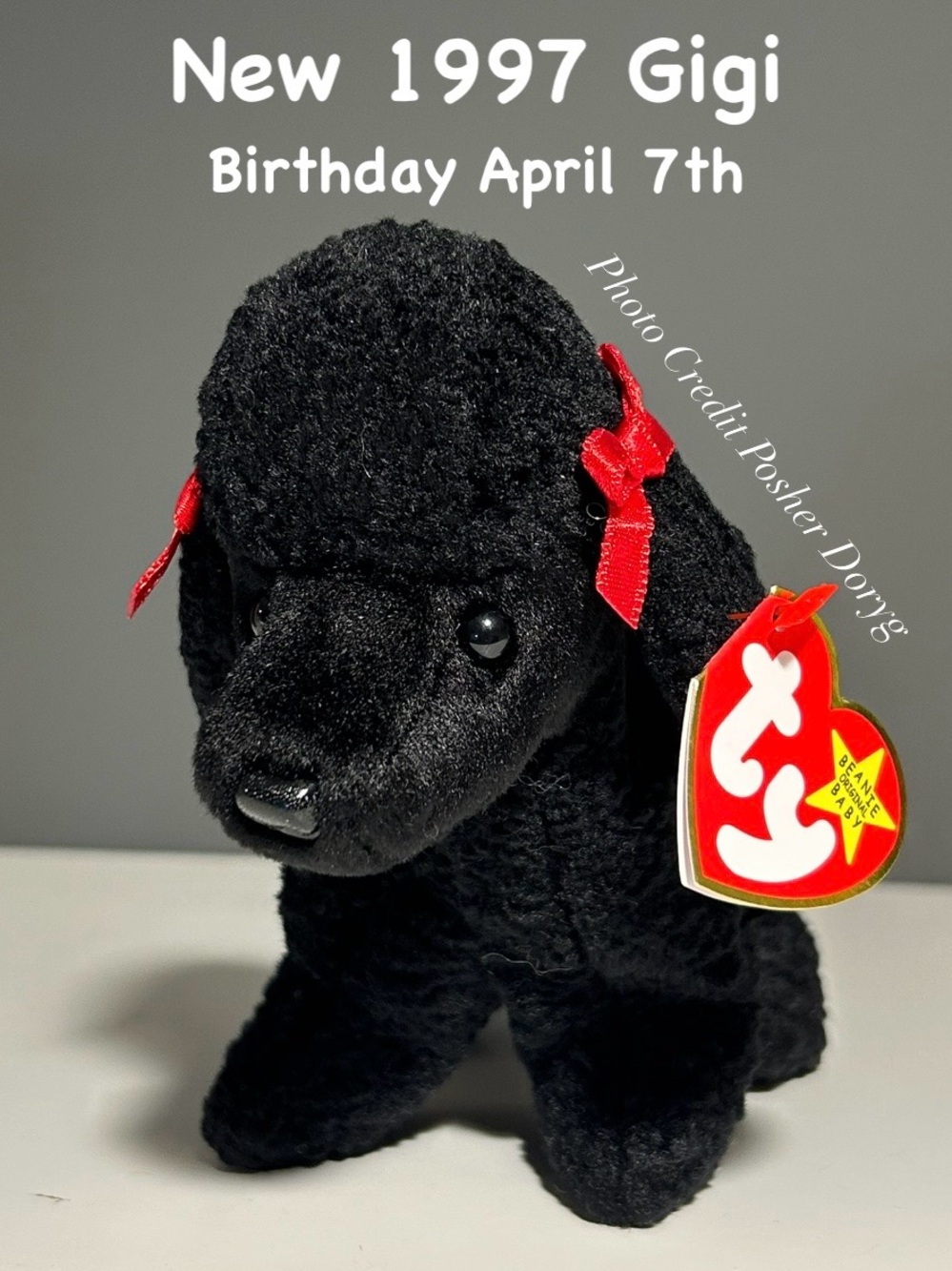 New Vintage Ty Gigi the Black Poodle